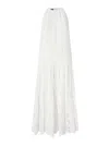 Pinko Midi Dress In Broderie Anglaise And Macramé