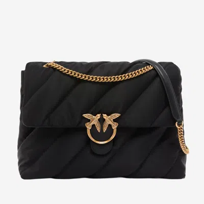 Pinko Maxi Extra Love Bag Puff In Quilted Nylon In Animal Print