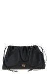 Pinko Maxi Leather Clutch In Black