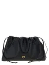 Pinko Maxi Leather Clutch In Black
