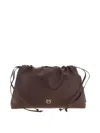 Pinko Mini Leather Clutch In Brown