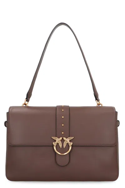 Pinko Maxi Love Bag Slouchy Shoulder Bag In Leather In Brown