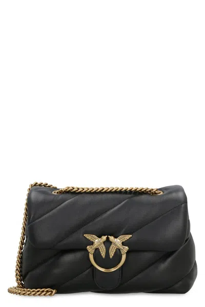 Pinko Maxi Love Classic Puff Leather Bag In Black