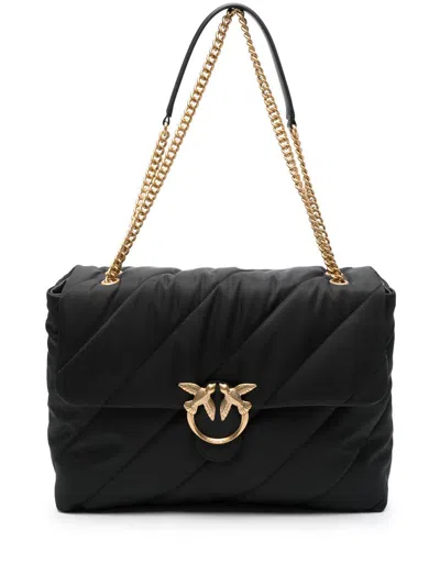 Pinko Maxi Love Shoulder Bag In Black