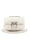 Pinko Maxi Quilted Nappa Leather Shoulder Bag In White