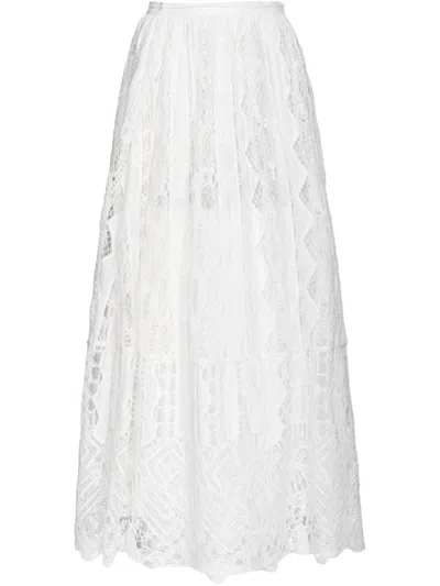 PINKO PINKO MAXI SKIRT WITH INTRICATE LACE DETAILING
