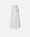 Pinko Maxi Skirt With Jewel Chain In Bianco Brill.