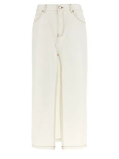 PINKO MAXI SLIT SKIRT SKIRTS WHITE