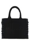 Pinko Frayed Lettering Medium Tote Bag In Black