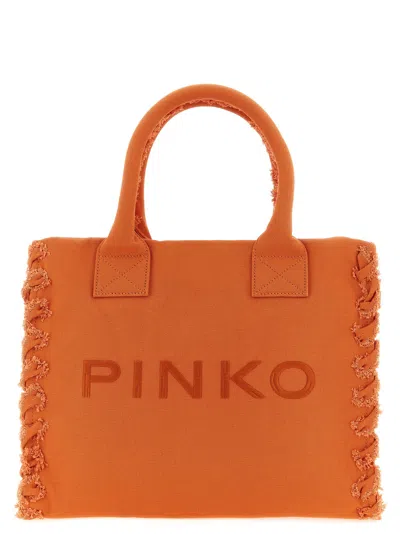 Pinko Medium Beach Shopping Bag In Orange