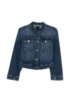 Pinko Medium Denim Cotton Elastane Jacket In Black