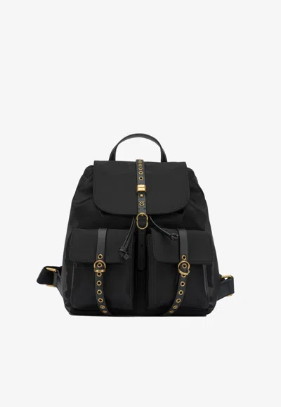 Pinko Medium Classic Nylon Backpack In Black