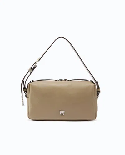 Pinko - Medium Crossbody Boston Bag In New Biker Leather In Brown