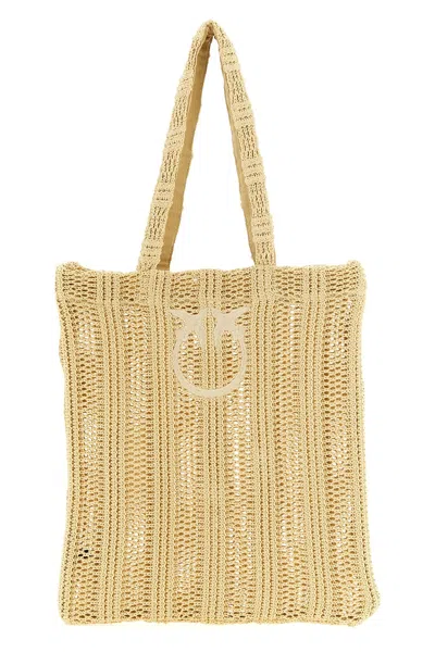 Pinko Medium 'easy Tote' Shopping Bag In Neutral