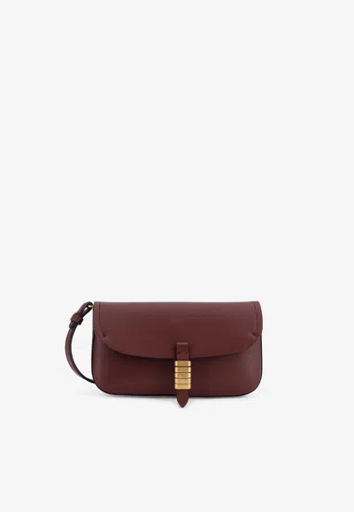 Pinko Medium Flat Saddle Crossbody Bag In Burgundy