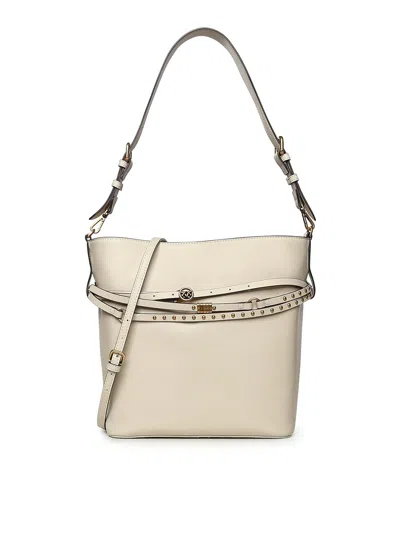 Pinko Medium Leather Bucket Belt Bag In White