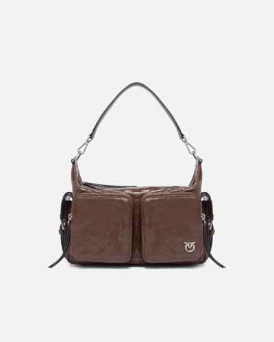 Pinko Medium Leather Cargo Bag With Pockets