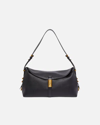 Pinko Borsa A Spalla Saddle Bag Media In Pelle In Black