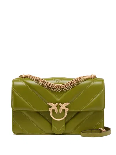 Pinko Medium Love Bag One Chevron Shoulder Bag In White