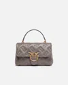Pinko Medium Love Bag Puff Crossbody Bag In Branded Nappa Leather