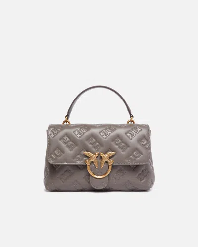 Pinko Medium Love Bag Puff Crossbody Bag In Branded Nappa Leather