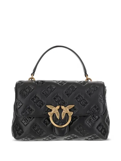 Pinko Medium Love Embossed Tote Bag In Black