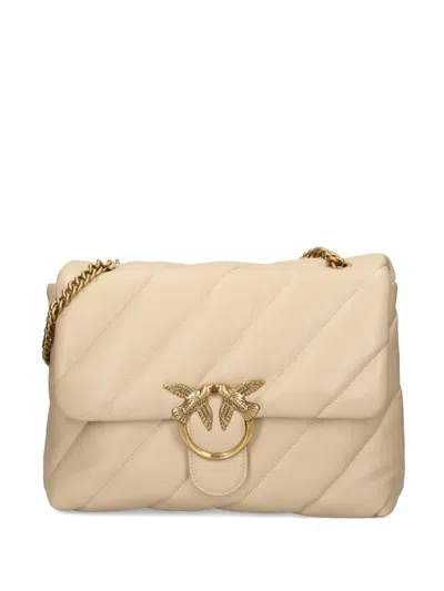 Pinko Medium Love Puff Chain-strap Shoulder Bag In Neutral