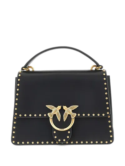 Pinko Medium Love Stud-embellished Tote Bag In Black