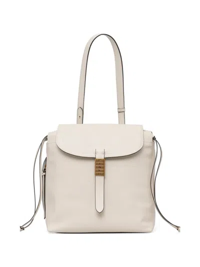 Pinko Medium Saddle Buckle-detail Backpack In White