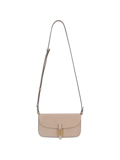 Pinko Medium Saddle Flat Shoulder Bag In Neutral