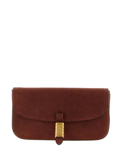 PINKO MEDIUM SADDLE FLAT SUEDE SHOULDER BAG