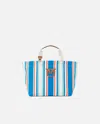 Pinko Medium Shopper Bag In Striped Canvas