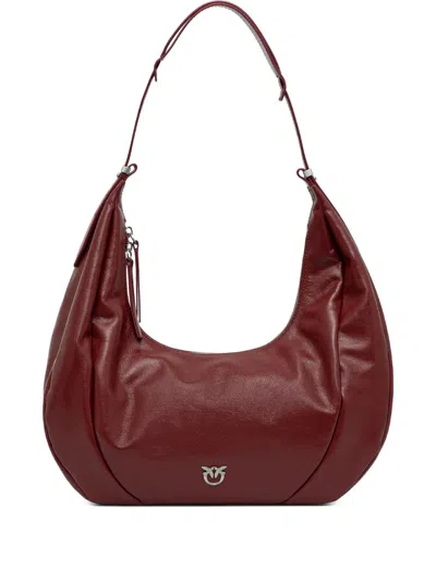 Pinko Medium Zip-fastening Curved Shoulder Bag In Red