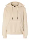 Pinko Hooded Knitwear With Drawstring And Kangaroo Pocket In Neutral