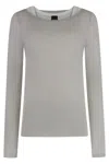 Pinko 'merci' Sweater In Grey Cotton In Grey