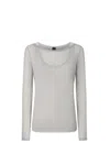 Pinko 'merci' Sweater In Grey Cotton In Grey