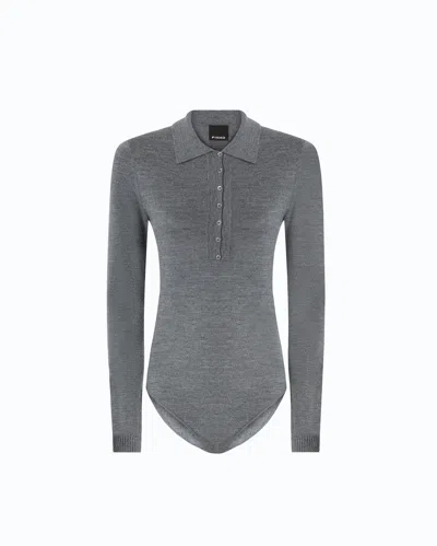 Pinko - Merino Wool Bodysuit - L In Gray