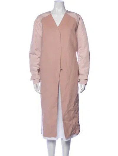 Pre-owned Pinko Merino Wool Coat In Pink