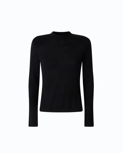 Pinko - Merino Wool Sweater With Removable Shoulder Pads - S In Black