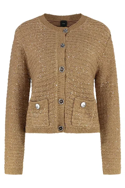Pinko Meru Buttoned Jacket In Brown