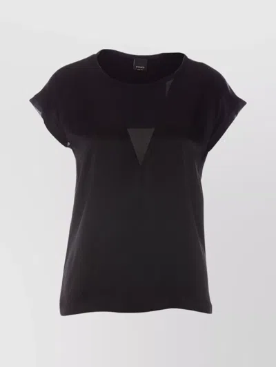 PINKO MESH INSERT SLEEVELESS V-NECK TOP