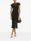 Pinko Mesh Midi Dress In Black