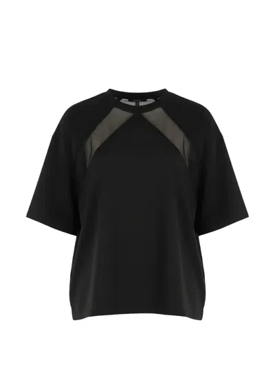 Pinko Mesh-panel T-shirt In Black