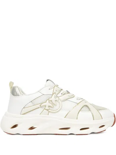 Pinko Mesh-panels Low-top Sneakers In White