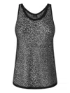 Pinko Sequinned Mesh Vest Top In Black