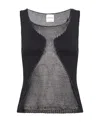 Pinko Mesh Tank Top In Black