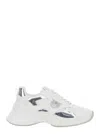Pinko Ariel 15 White Sneakers With Mirror Panels And Logo Patch On The Tongue In Tech Fabric Woman