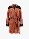 Pinko Mesopotamia Viscose Dress With Bandana Print And Georgette Profiles