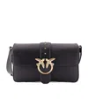 Pinko Metal Love Bird Buckle Shoulder Bag In Black