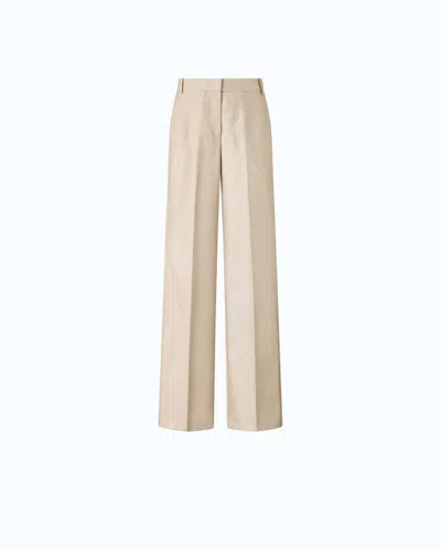 Pinko - Metal Wool-blend Palazzo Trousers - 46 In Sand